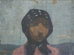 Study of a Peasant in a Black Spotted Scarf by Frida Konstantin