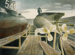 Submarines in Dry Dock by Eric Ravilious