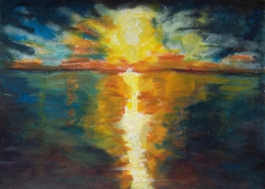 sunset blast Acrilic by Chrisa Kyriazi