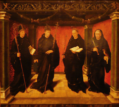 The Benedictine Saints Boniface, Gregory the Great, Adalbertus van Egmond and Jeroen van Noordwijk by Jan Joesten van Hillegom