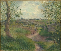 The Chemin des Mathurins Climbing through Fields, Pontoise by Camille Pissarro