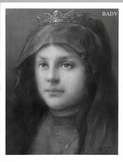 the head of a crowned woman by Gabriel von Max