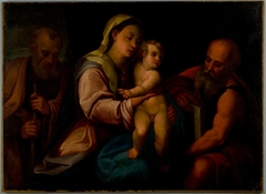 The Holy Family with Saint Jerome by Unidentified Artist
