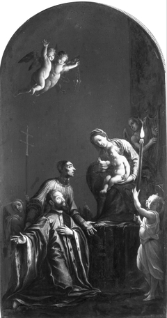 The Madonna with Saint Lorenzo Giustiniani and a Venetian Nobleman by Pasquale Ottino