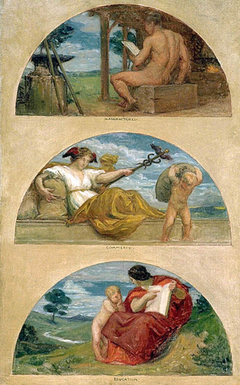 The Progress of Civilization: The Forge, Commerce, and Education (mural study, State Capitol, Des Moines, Iowa) by Kenyon Cox