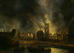 The Town Hall of Amsterdam on Fire in 1652