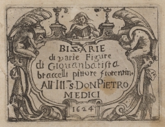 Title Page for "Bizzarie di varie Figure" by Giovanni Battista Bracelli