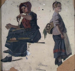 Two Women in Folk Costumes by Frederik Collett