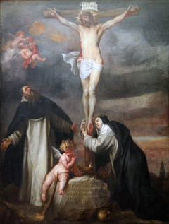 Christ on the Cross with Saint Catherine of Siena, Saint Dominic and an Angel by Anthony van Dyck