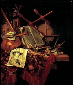 Vanitas with a Portrait of the Painter by Vincent van der Vinne
