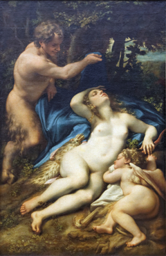 Venus and Cupid with a Satyr by Antonio da Correggio