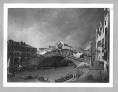 View of the Rialto in Venice by Canaletto