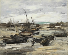 Vissersboten in de haven van Dieppe by Alexis Vollon