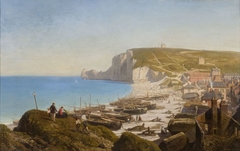 Vue panoramique d'Etretat by Antoine Léon Morel-Fatio