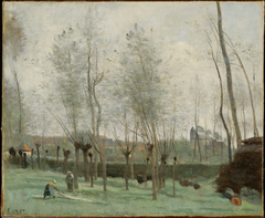Washerwomen in a Willow Grove by Jean-Baptiste-Camille Corot
