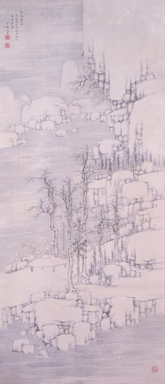 Winter Landscape in the Manner of Ni Zan by Chikutō Nakabayashi