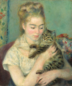 Woman with a Cat by Auguste Renoir