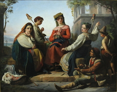 Women Spinning in Fondi by François-Joseph Navez