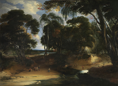 Wooded Landscape with Ford