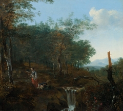 Wooded Landscape with Waterfall