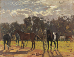 WOUNDED HORSES by Algernon Talmage