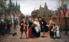A Baptism in Flanders in the 18th Century by Félix De Vigne