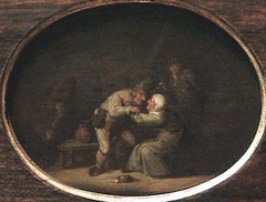 A Couple Kissing in an Interior by Adriaen van Ostade
