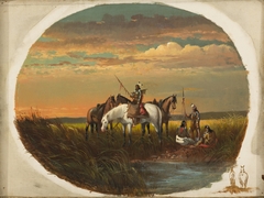 A Halt on the Prairie for a Smoke by John Mix Stanley