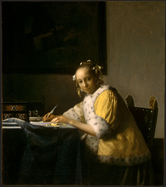 A Lady Writing by Johannes Vermeer