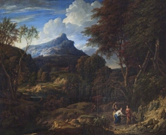 A Mountainous Landscape with Women fetching Water by Jan Baptist Huysmans