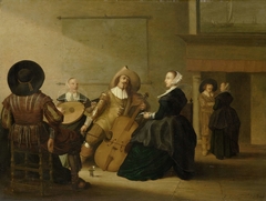 A musical company in an interior