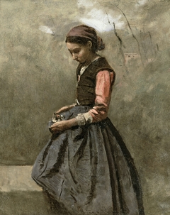 A Pensive Girl by Jean-Baptiste-Camille Corot