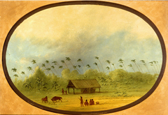 A Small Tobos Village by George Catlin
