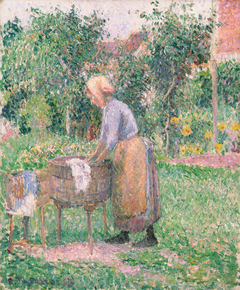 A Washerwoman at Éragny by Camille Pissarro