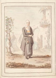 A Widow Woman of Procida, leaf from 'A Collection of Dresses by David Allan Mostly from Nature' - David Allan - ABDAG007557.8 by David Allan