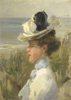 A Young Woman looking out over the Sea by Isaac Israels
