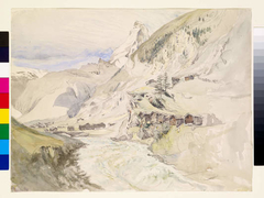 An Alpine Valley, the Matterhorn in the Distance by John Ruskin