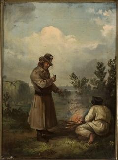 At bonfire by Franciszek Kostrzewski