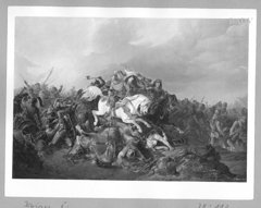 Battle between armed knights by Friedrich Kaiser