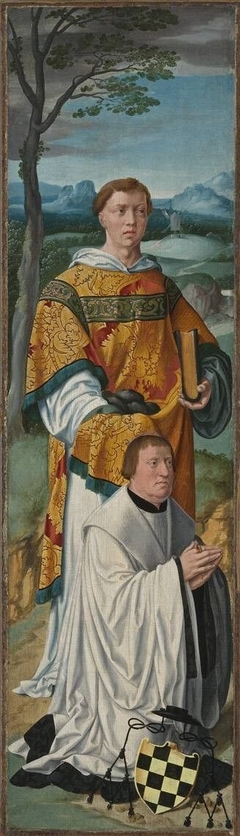 Beweinungsaltar: Hl. Stephanus mit dem Stifter Stephan Vell von Wevelinghoven by Barthel Bruyn the Elder