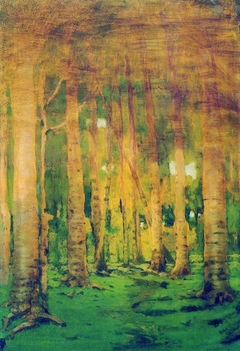 Birch grove. Sunlight spots by Arkhip Kuindzhi