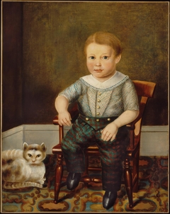 Boy with a Cat by Anonymous