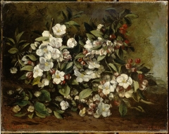 Branche de pommier en fleurs by Gustave Courbet