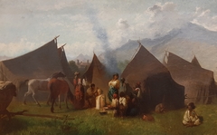 Campements de bohémiens à l'Esplanade devant la Porte de France by Diodore Rahoult