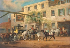 Changing Horses to a Post-Chaise outside the ‘George’ Posting-house by Charles Cooper Henderson