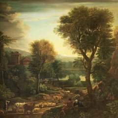 Classical Landscape with Grecian Temple by Anonymous