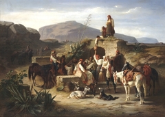 Dalmatian Peasants at the Spring by Eugen Adam