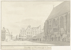 De markt te Zwolle by Cornelis Pronk