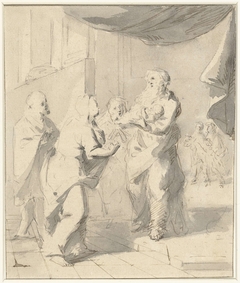 De opdracht in de tempel by Unknown Artist