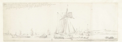 De tocht van de Engelse koning Karel II over de Thames naar Sheerness en Chatham op 27 Augustus 1681